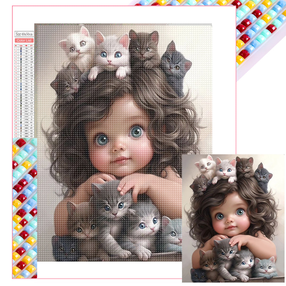 Diamond Painting - Full Square - cat girl (40*50CM)