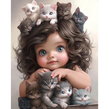 Load image into Gallery viewer, Diamond Painting - Full Square - cat girl (40*50CM)

