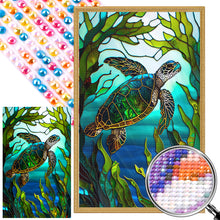 Load image into Gallery viewer, AB Diamond Painting - Full Round - turtle glass art (40*65CM)
