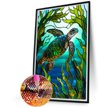 Load image into Gallery viewer, AB Diamond Painting - Full Round - turtle glass art (40*65CM)
