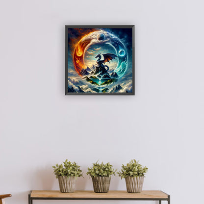Diamond Painting - Full Round - The elemental dragon on the sacred mountain (30*30CM)