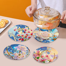 Load image into Gallery viewer, 4 Pcs Seashell Rose House Diamond Art Place Mat with Holder for Dining Tables
