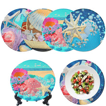 Load image into Gallery viewer, 4 Pcs Seashell Rose House Diamond Art Place Mat with Holder for Dining Tables
