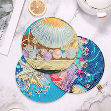 Load image into Gallery viewer, 4 Pcs Seashell Rose House Diamond Art Place Mat with Holder for Dining Tables
