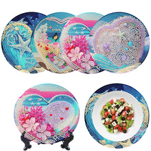 Load image into Gallery viewer, 4 Pcs Seashell Rose House Diamond Art Place Mat with Holder for Dining Tables
