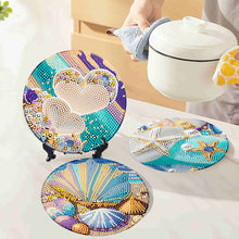 Load image into Gallery viewer, 4 Pcs Seashell Rose House Diamond Art Place Mat with Holder for Dining Tables
