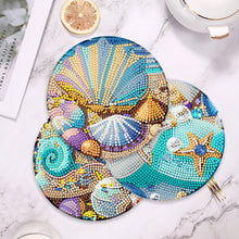 Load image into Gallery viewer, 4 Pcs Seashell Rose House Diamond Art Place Mat with Holder for Dining Tables
