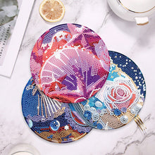 Load image into Gallery viewer, 4 Pcs Seashell Rose House Diamond Art Place Mat with Holder for Dining Tables
