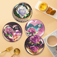 Load image into Gallery viewer, 4 Pcs Seashell Rose House Diamond Art Place Mat with Holder for Dining Tables
