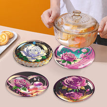 Load image into Gallery viewer, 4 Pcs Seashell Rose House Diamond Art Place Mat with Holder for Dining Tables
