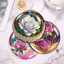 Load image into Gallery viewer, 4 Pcs Seashell Rose House Diamond Art Place Mat with Holder for Dining Tables
