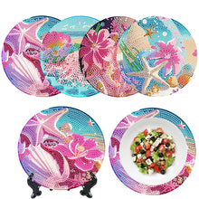 Load image into Gallery viewer, 4 Pcs Seashell Rose House Diamond Art Place Mat with Holder for Dining Tables
