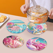 Load image into Gallery viewer, 4 Pcs Seashell Rose House Diamond Art Place Mat with Holder for Dining Tables
