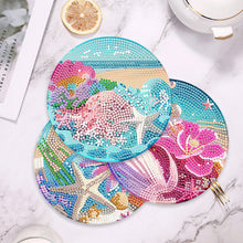 Load image into Gallery viewer, 4 Pcs Seashell Rose House Diamond Art Place Mat with Holder for Dining Tables
