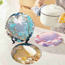 Load image into Gallery viewer, 4 Pcs Seashell Rose House Diamond Art Place Mat with Holder for Dining Tables
