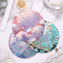 Load image into Gallery viewer, 4 Pcs Seashell Rose House Diamond Art Place Mat with Holder for Dining Tables
