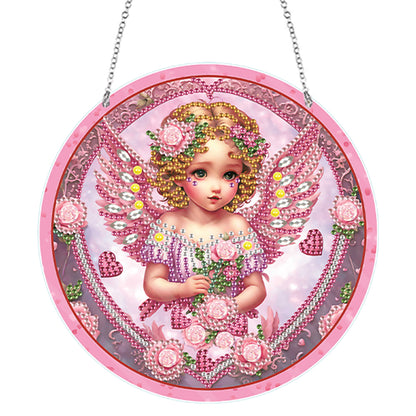 Acrylic Single-Side 5D DIY Character Diamond Painting Dots Pendant Window Decor