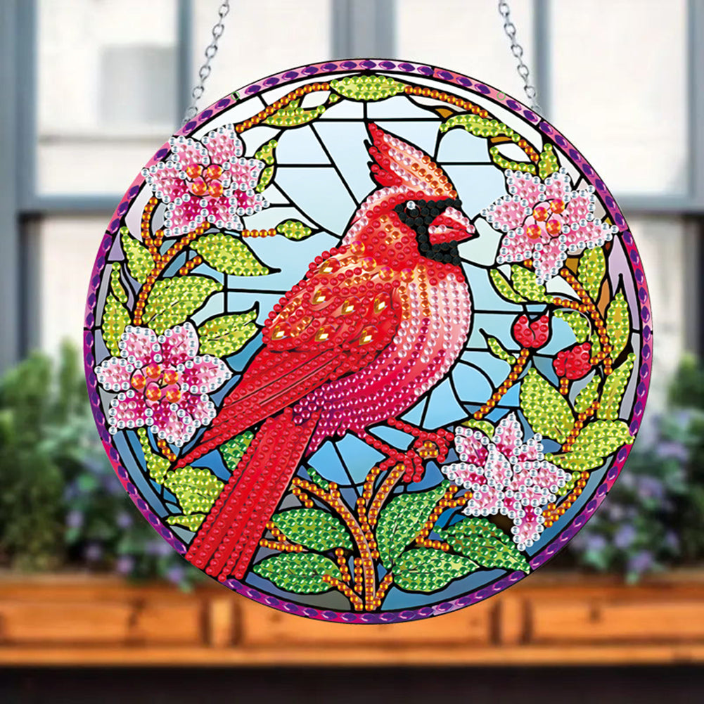 Acrylic Single-Side 5D DIY Animal Diamond Painting Dots Pendant for Window Decor