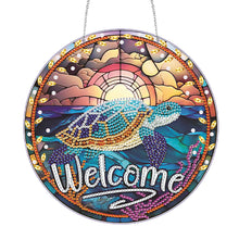 Load image into Gallery viewer, Acrylic Single-Side 5D DIY Animal Diamond Painting Dots Pendant for Window Decor
