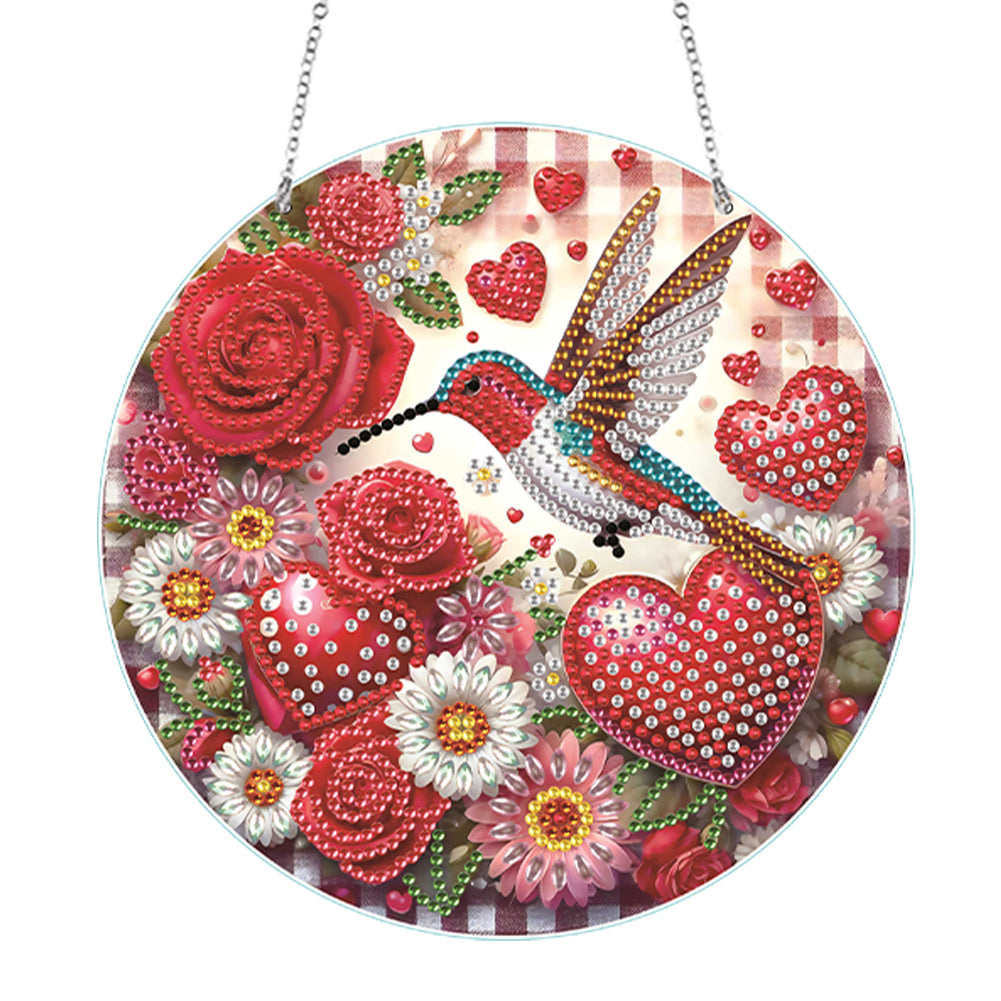 Acrylic Single-Side 5D DIY Animal Diamond Painting Dots Pendant for Window Decor