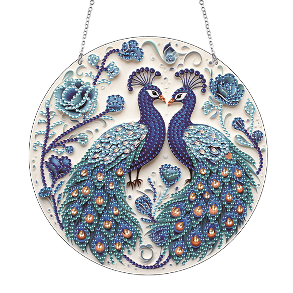 Acrylic Single-Side 5D DIY Animal Diamond Painting Dots Pendant for Window Decor