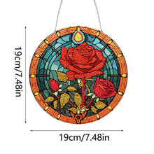 Load image into Gallery viewer, Acrylic Single-Side 5D DIY Flower Diamond Painting Dots Pendant for Window Decor
