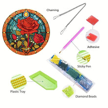 Load image into Gallery viewer, Acrylic Single-Side 5D DIY Flower Diamond Painting Dots Pendant for Window Decor
