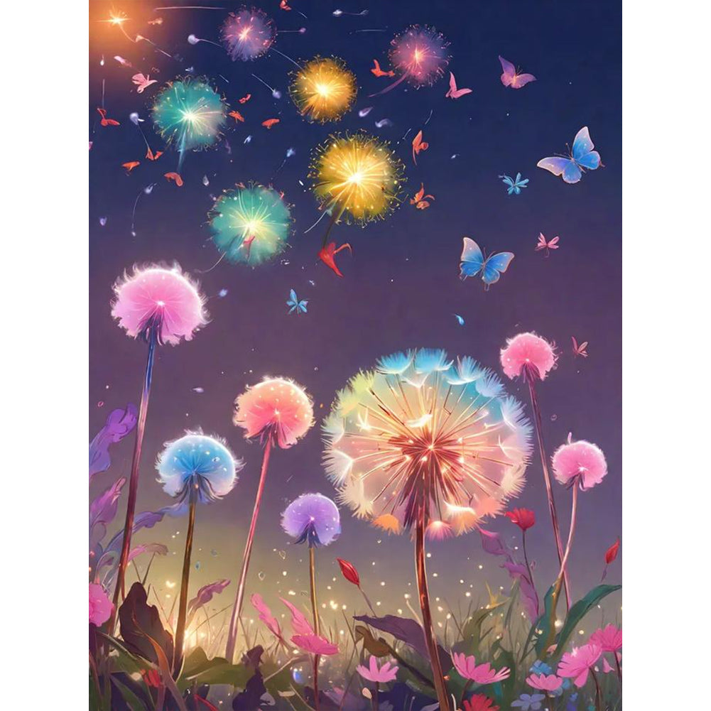Diamond Painting - Full Round - Colorful dandelion (30*40CM)