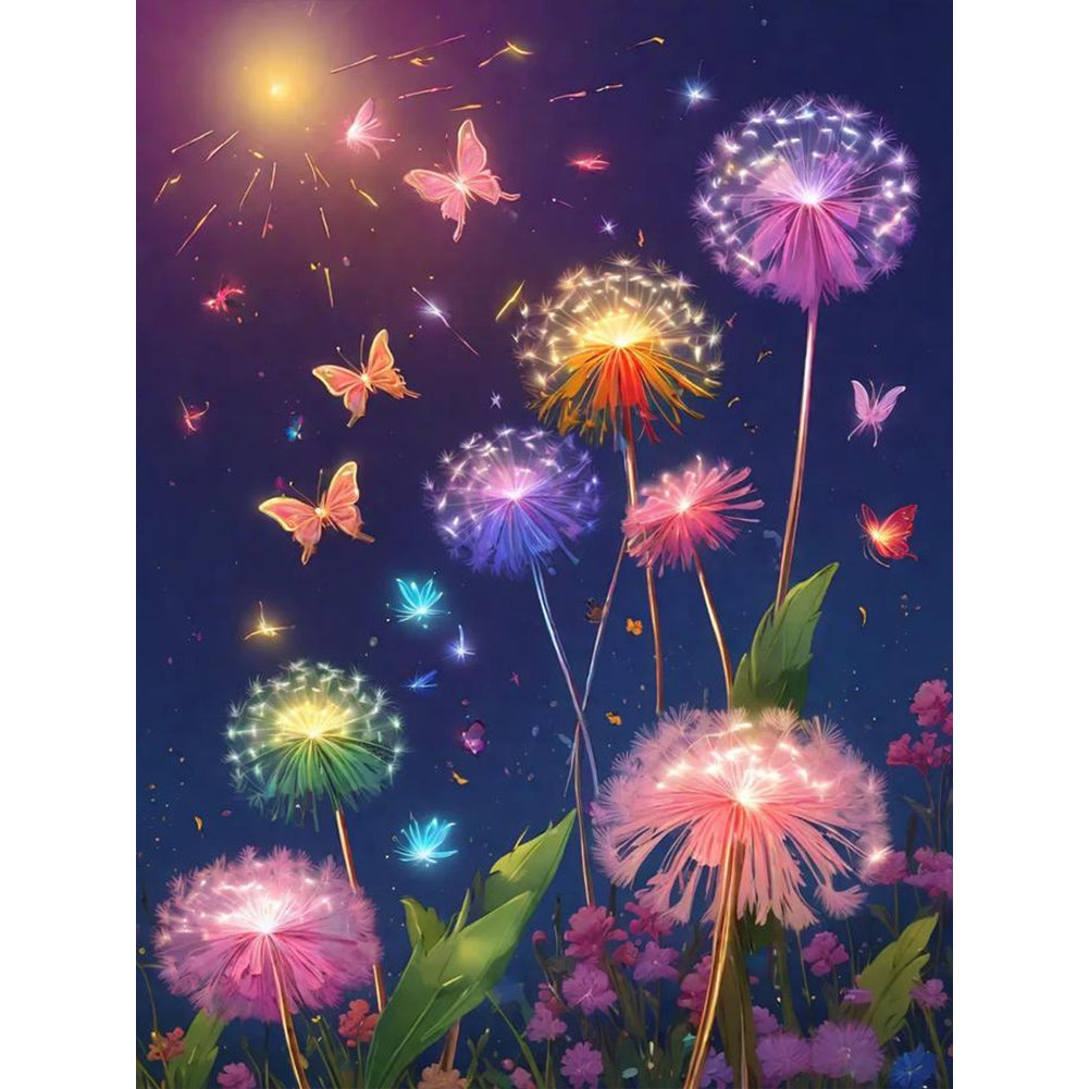 Diamond Painting - Full Round - Colorful dandelion (30*40CM)
