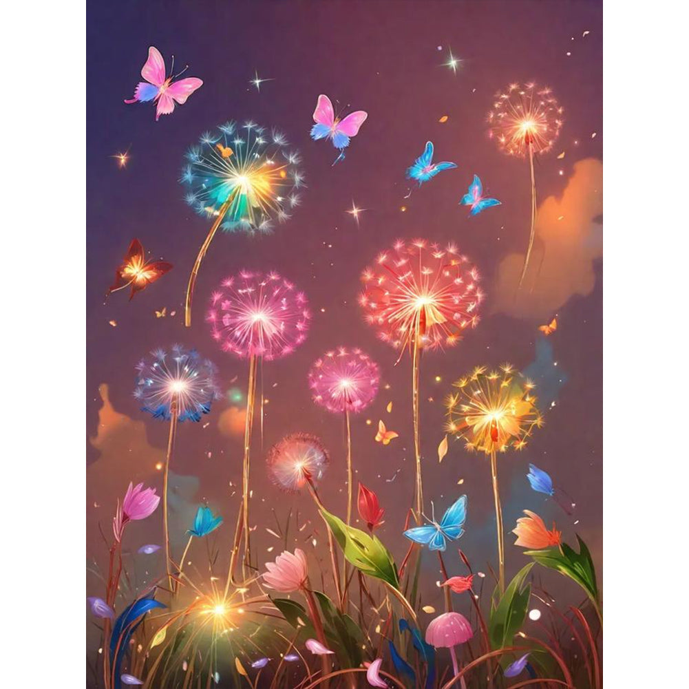 Diamond Painting - Full Round - Colorful dandelion (30*40CM)