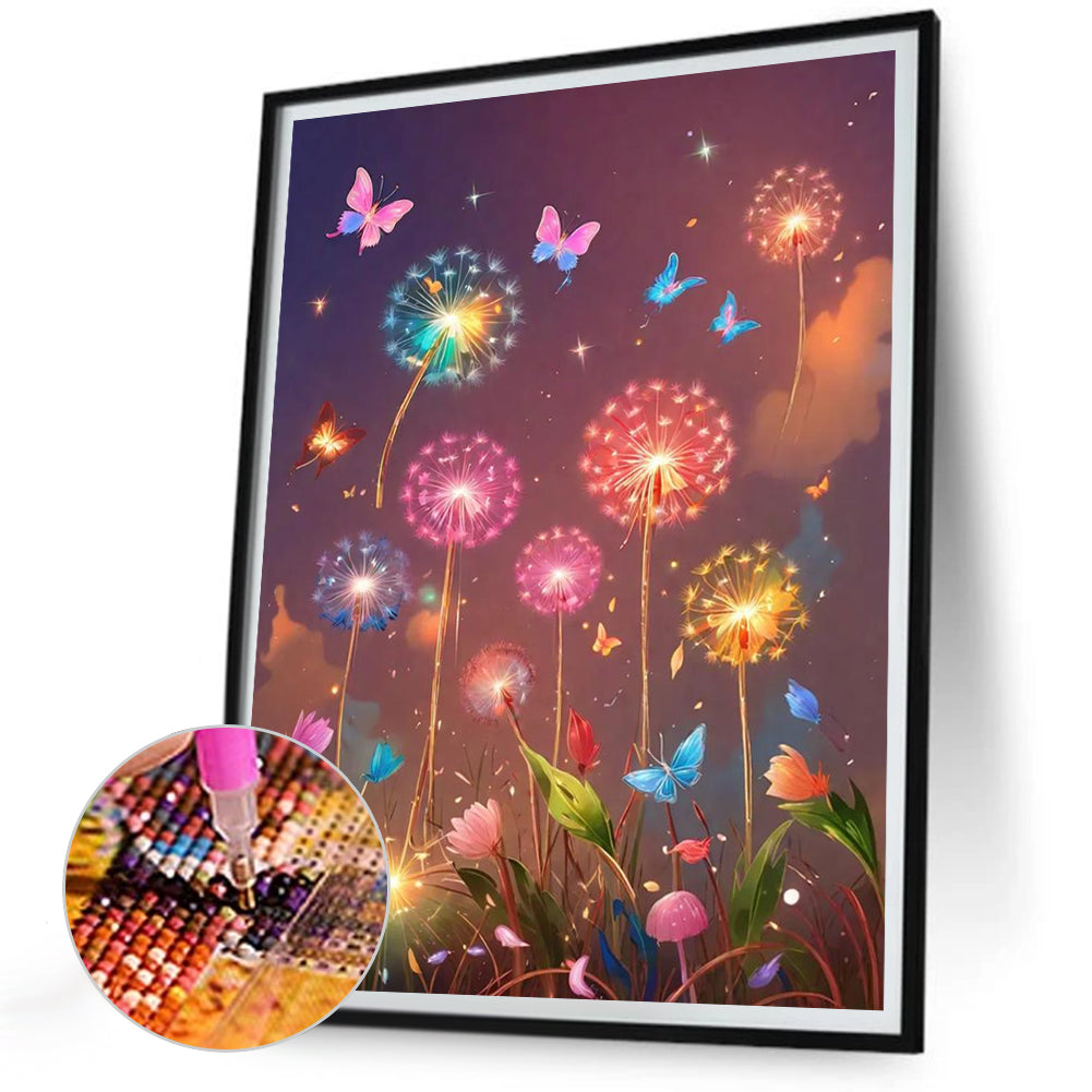 Diamond Painting - Full Round - Colorful dandelion (30*40CM)