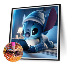 Load image into Gallery viewer, Diamond Painting - Full Round - Stitch playing with mobile phone (30*30CM)
