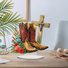 Load image into Gallery viewer, Special Shape Desktop Diamond Art Kits Crucifixion Faith Art for Adults Beginner
