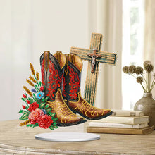 Load image into Gallery viewer, Special Shape Desktop Diamond Art Kits Crucifixion Faith Art for Adults Beginner
