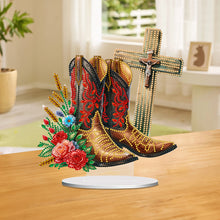 Load image into Gallery viewer, Special Shape Desktop Diamond Art Kits Crucifixion Faith Art for Adults Beginner
