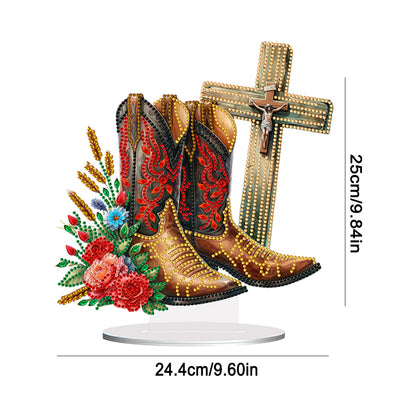 Special Shape Desktop Diamond Art Kits Crucifixion Faith Art for Adults Beginner