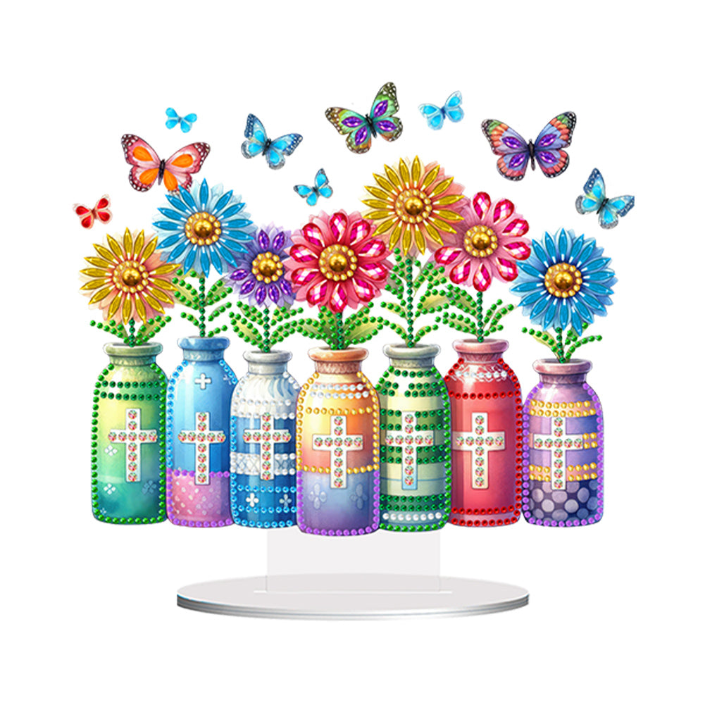 Special Shape Desktop Diamond Art Kits Crucifixion Faith Art for Adults Beginner