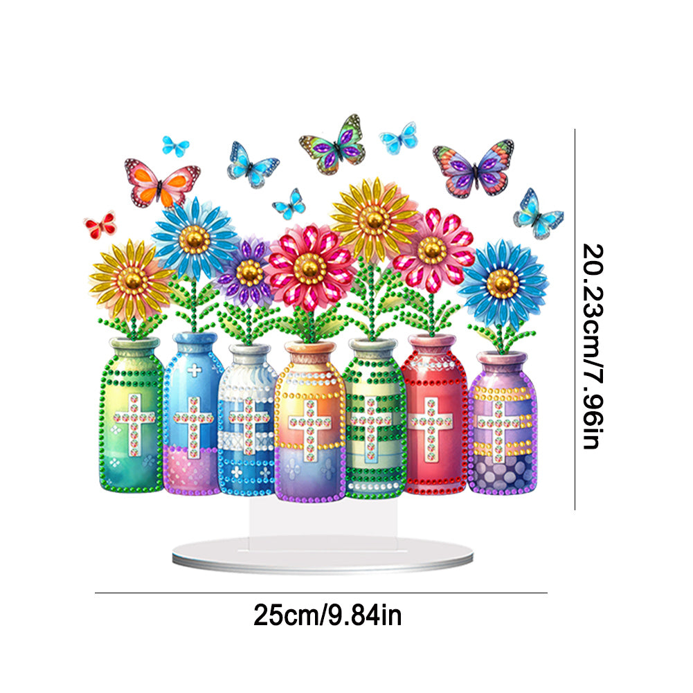 Special Shape Desktop Diamond Art Kits Crucifixion Faith Art for Adults Beginner