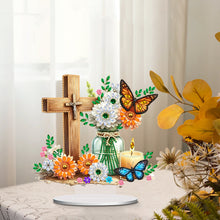 Load image into Gallery viewer, Special Shape Desktop Diamond Art Kits Crucifixion Faith Art for Adults Beginner
