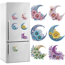 Load image into Gallery viewer, 6 Pcs Gemstone Owl Moon Diamond Painting Fridge Magnetic Stickers for DIY Crafts
