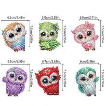 Load image into Gallery viewer, 6 Pcs Gemstone Owl Moon Diamond Painting Fridge Magnetic Stickers for DIY Crafts
