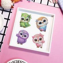 Load image into Gallery viewer, 6 Pcs Gemstone Owl Moon Diamond Painting Fridge Magnetic Stickers for DIY Crafts
