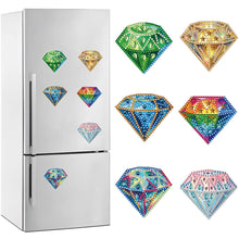 Load image into Gallery viewer, 6 Pcs Gemstone Owl Moon Diamond Painting Fridge Magnetic Stickers for DIY Crafts
