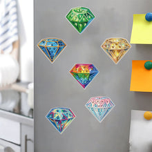 Load image into Gallery viewer, 6 Pcs Gemstone Owl Moon Diamond Painting Fridge Magnetic Stickers for DIY Crafts
