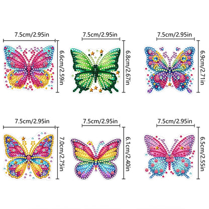 6 Pcs Gemstone Owl Moon Diamond Painting Fridge Magnetic Stickers for DIY Crafts