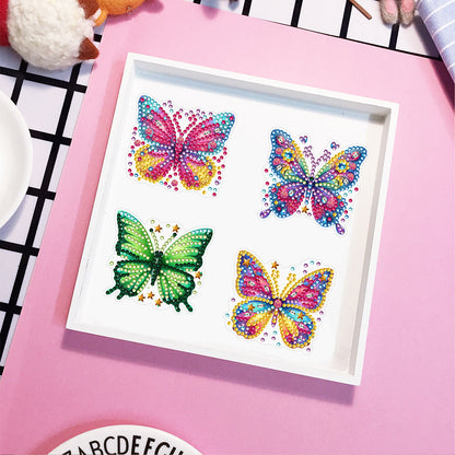 6 Pcs Gemstone Owl Moon Diamond Painting Fridge Magnetic Stickers for DIY Crafts