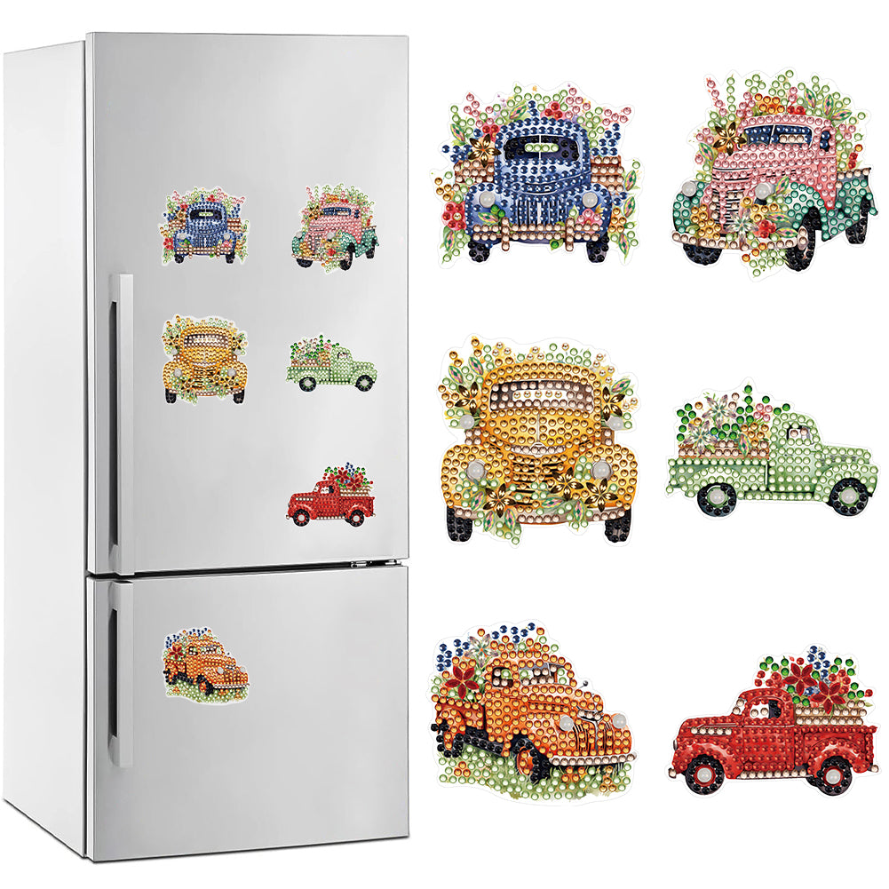 6 Pcs Gemstone Owl Moon Diamond Painting Fridge Magnetic Stickers for DIY Crafts