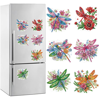6 Pcs Gemstone Owl Moon Diamond Painting Fridge Magnetic Stickers for DIY Crafts