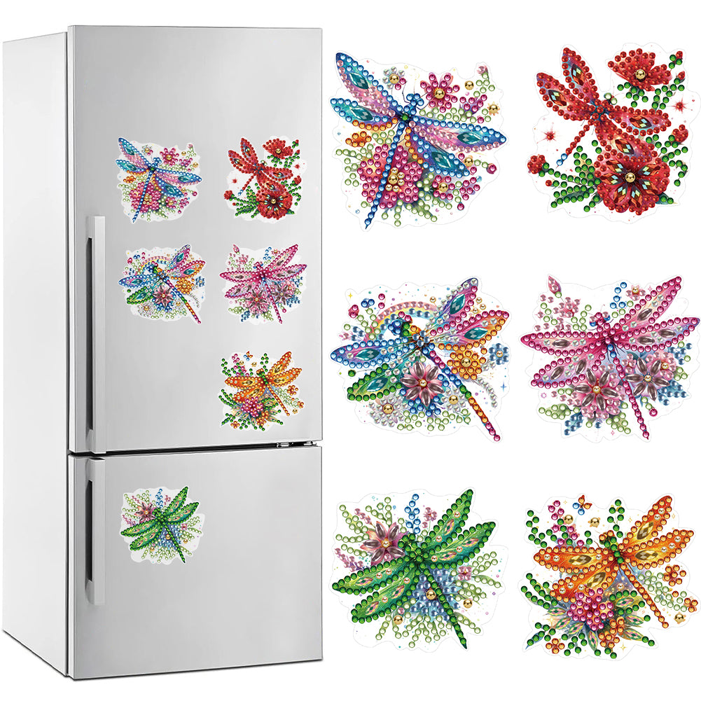 6 Pcs Gemstone Owl Moon Diamond Painting Fridge Magnetic Stickers for DIY Crafts