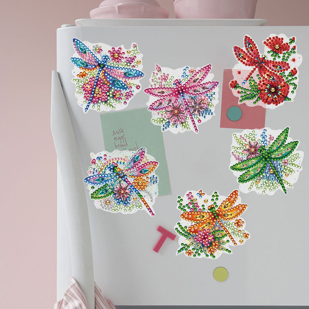 6 Pcs Gemstone Owl Moon Diamond Painting Fridge Magnetic Stickers for DIY Crafts